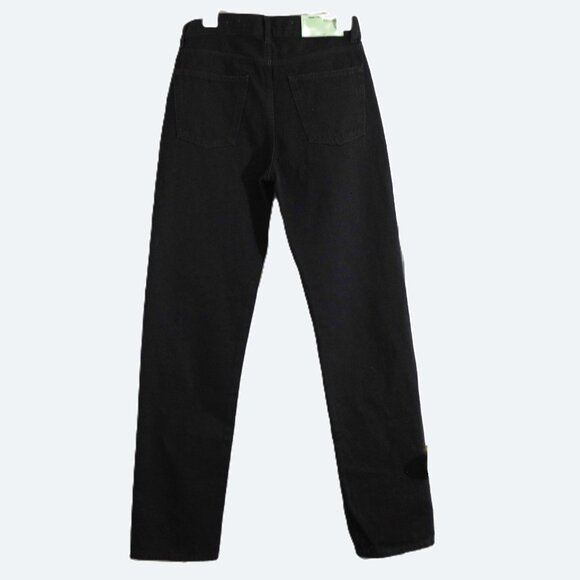 COPY - OFF-WHITE Black embroidered Flowers women Baggy Jeans size 26 - Picture 2 of 14